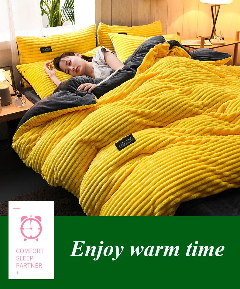 Magic Velvet Duvet Cover Warmth Thick Bedding Set with Pillowcase Double Quilt Cover Twin Queen King Comforter Cover 150/180/220 Sec292fbc7985494a8ad9498528c31ef5D