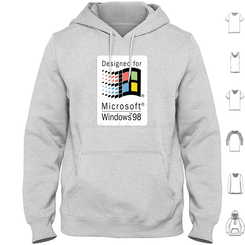 Progettato Per Felpe Con Cappuccio Microsoft Windows 98 A Maniche Lunghe Progettato Per Windows Windows 98 Progettato Per Microsoft