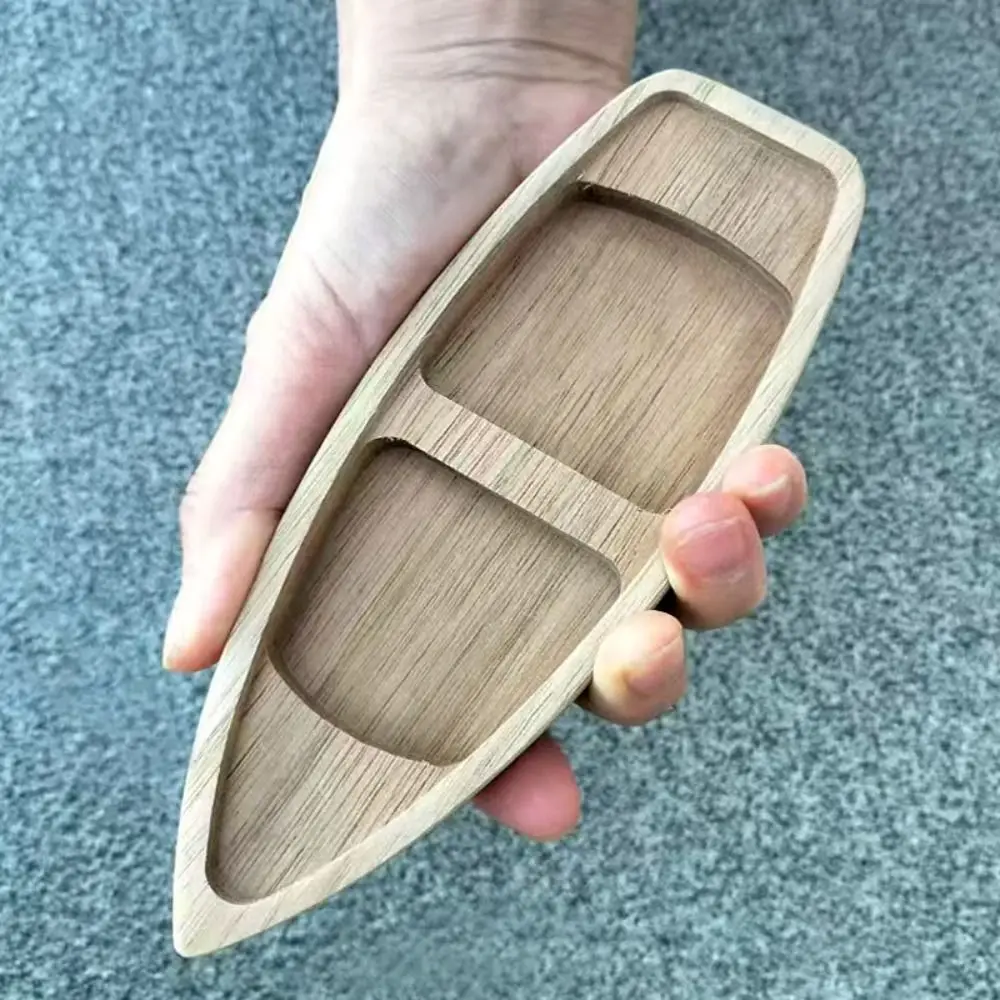 Ocean Landscape Wooden Boat Vintage Decor Handcrafted Miniature Canoe Ornament