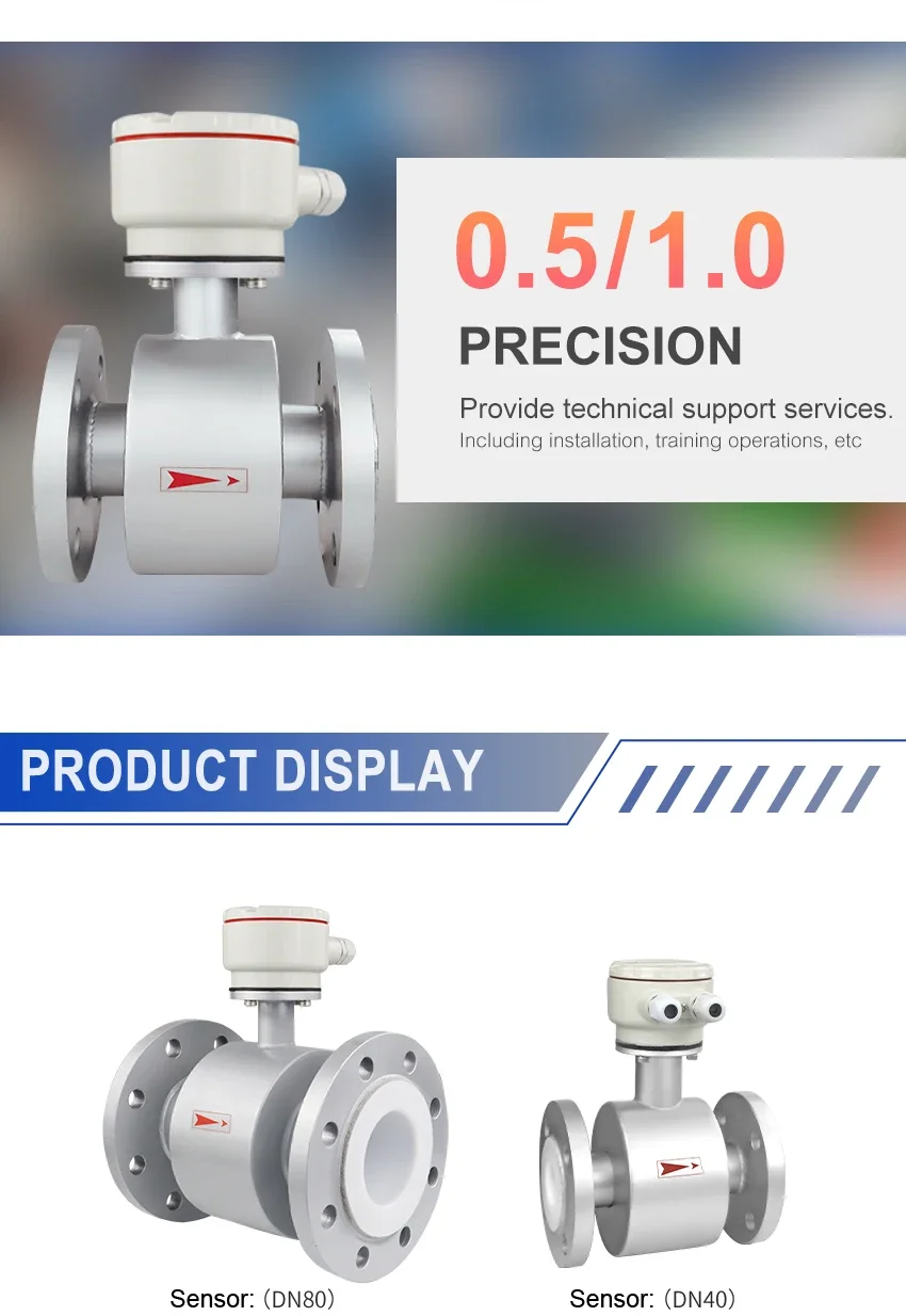 DN50 Splt Magnetic Flow Meter Pipeline SewageLiquid Electromagnetic FlowmeterChe