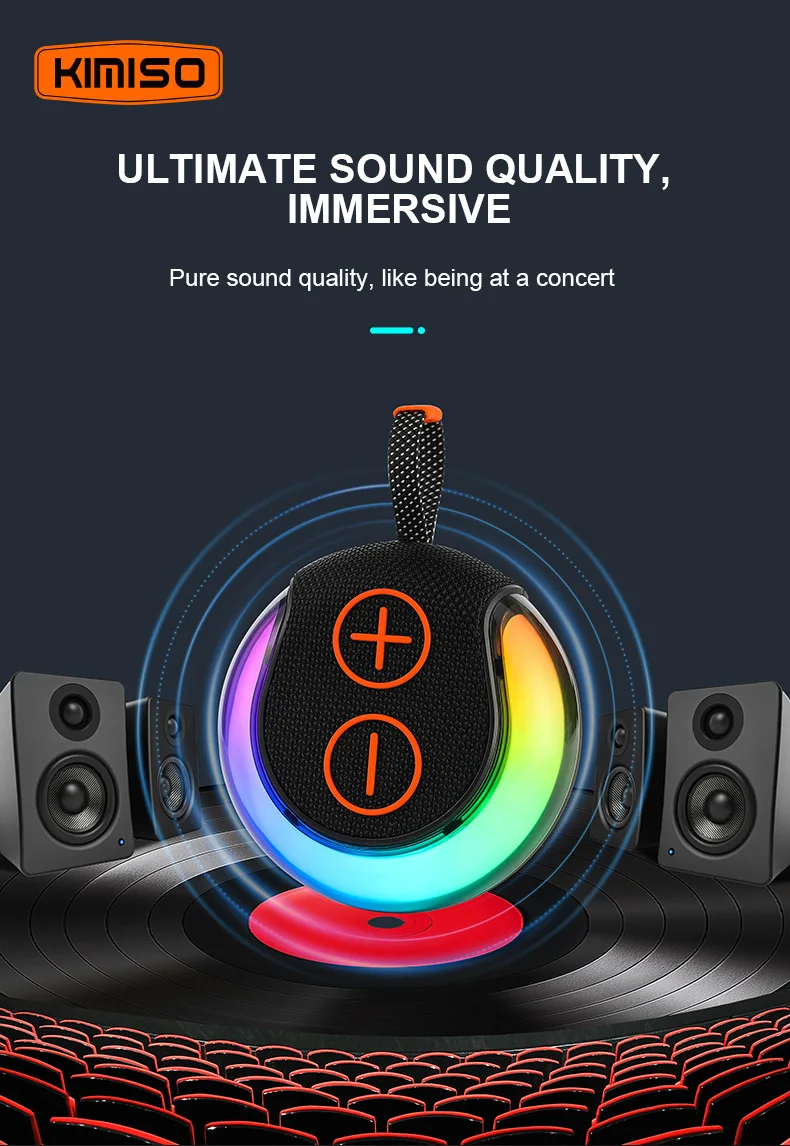 Mini Portable Waterproof Bluetooth Speaker Sound Activated RGB Mobile Music Loud Boombox Home Party TWS Wireless Subwoofer Card_voghion.com