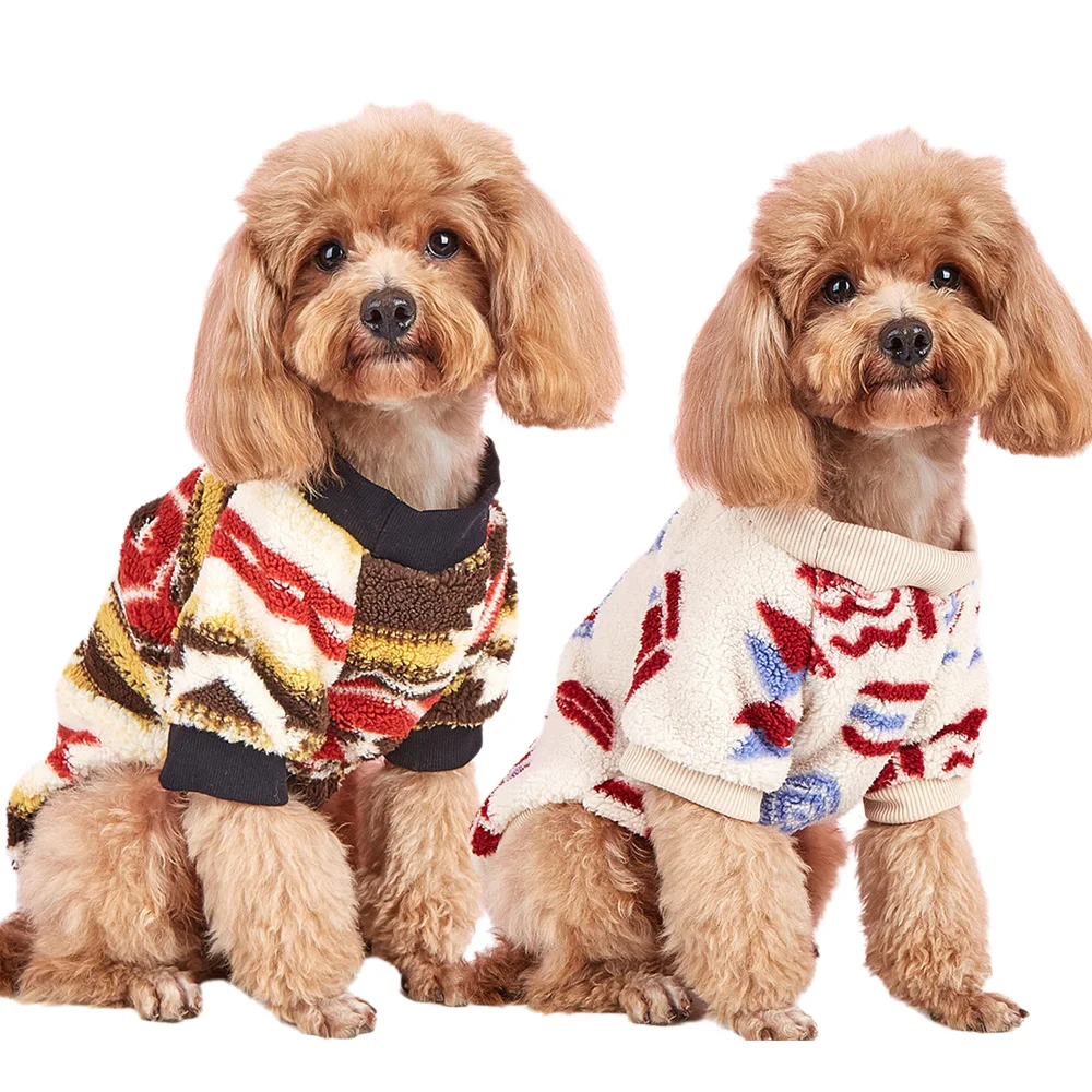 Christmas Puppy Dog Sweater for Small Dogs Winter Warm Pet Velvet