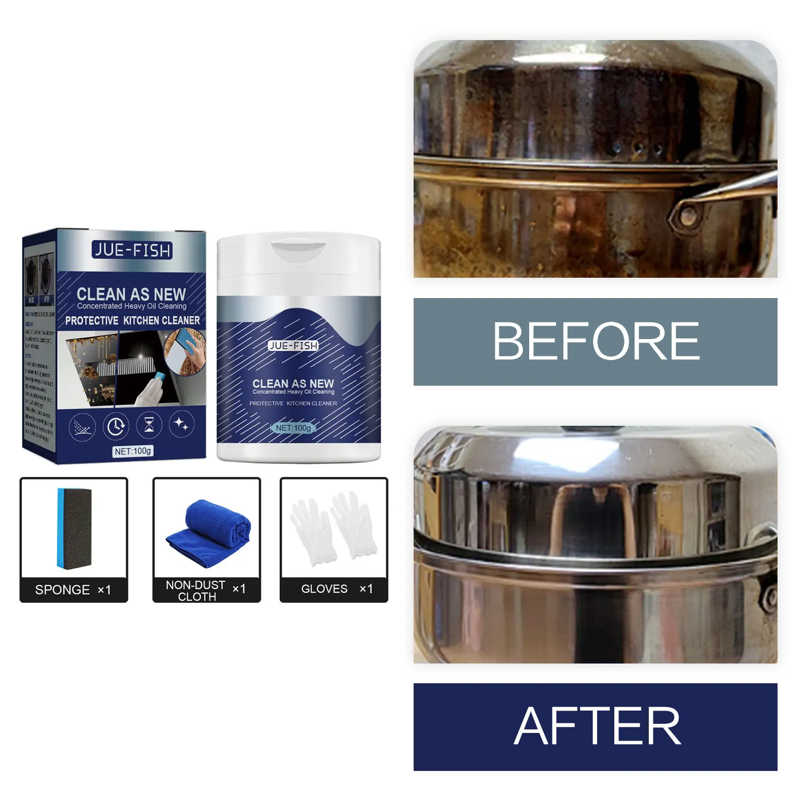 Oil Cleaning Powder Powerful Kitchen Degreaser Heavy Oil Pollution Cleaner Multipurpose Dirt Removal Household Degreasing Agent