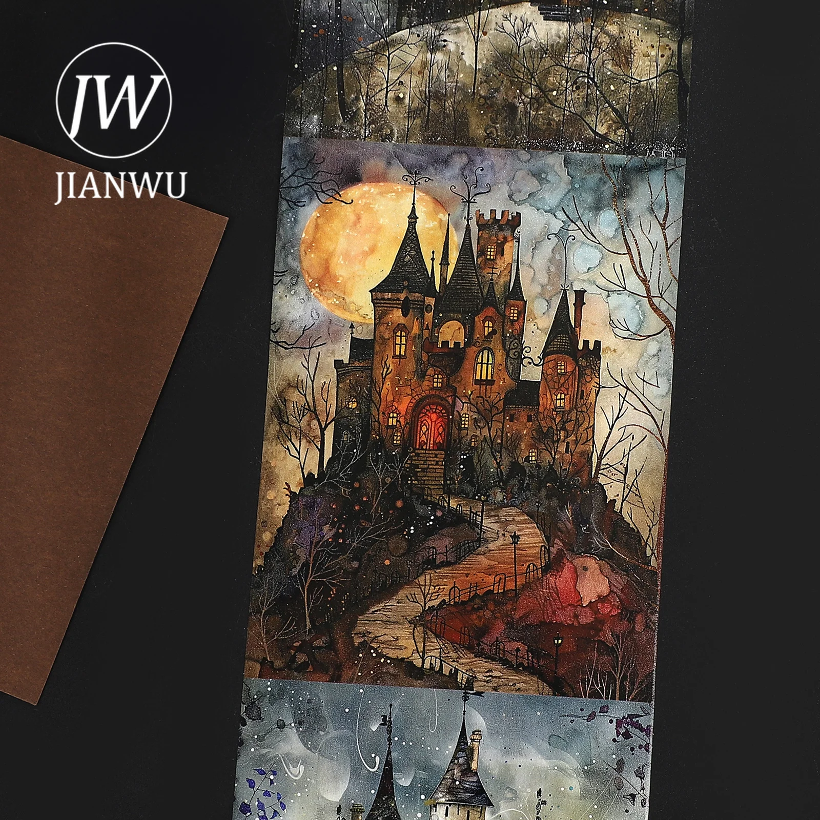 JIANWU 80mm * 205cm 빈티지 동화 성 풍경 소재 콜라주 스크랩북킹 와시 테이프 크리 에이 티브 DIY 저널 문구