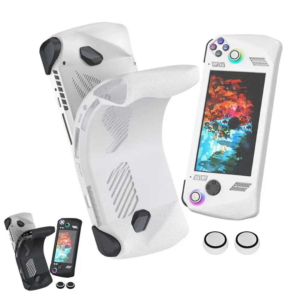 실리콘 보호 케이스, 부드러운 충격 방지 후면 커버, 미끄럼 방지 게임 액세서리, ASUS ROG Ally용 로커 캡, 전체 보호 