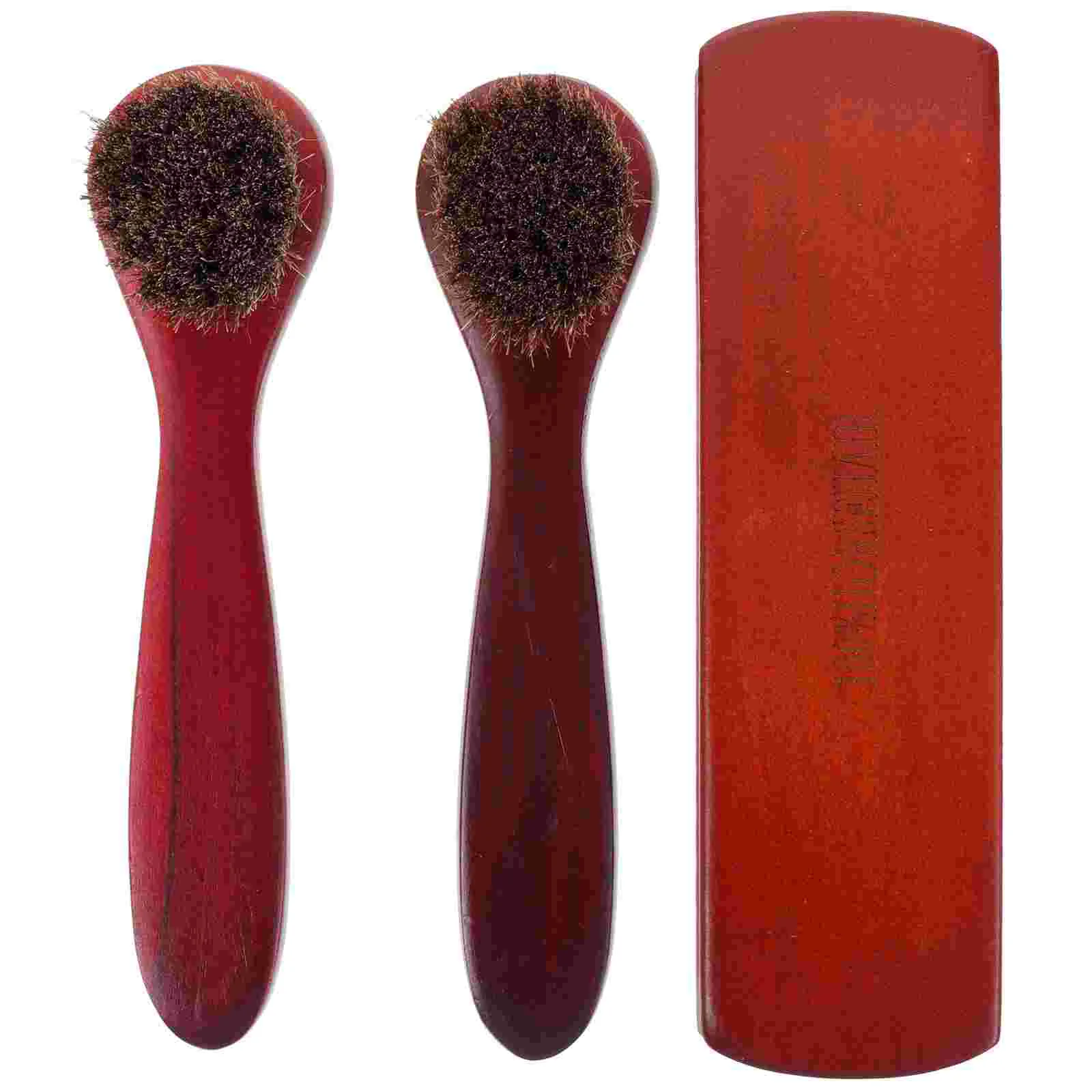 

3pcs Horsehair Shoes Brushes Boot Cleaning Brushes Furniture Seat Brushes