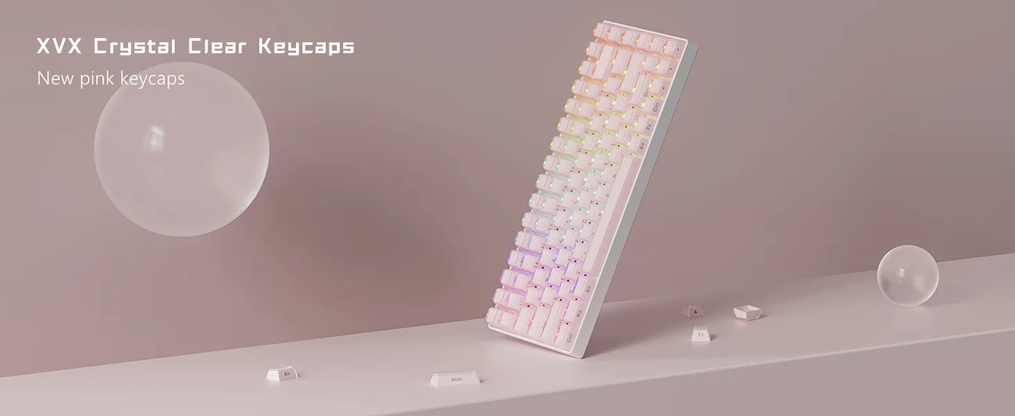 capuchons de touches latéraux ronds en rose profil pour clavier mécanique cherry mx