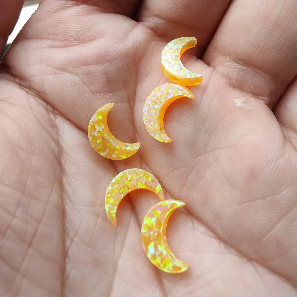 5pcs 8 11mm lua sint tica opal encantos multi cornflower opal half moon