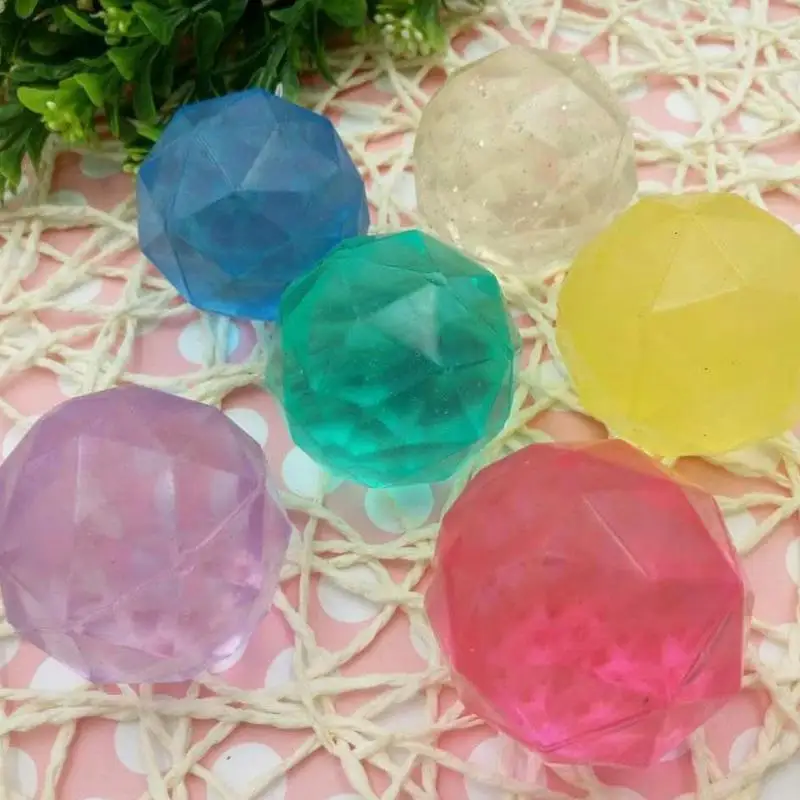 12pcs Funny Children Toy Ball Colored Bouncing Ball Rubber Outdoor Toys Kids Sport Games Diamond Elastic Juggling Jumping Balls 5