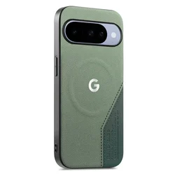 Luxury Business Fabric Texture Leather Phone Case with MagSafe Anti - Drop Protection - Google Pixel 11 (Green)