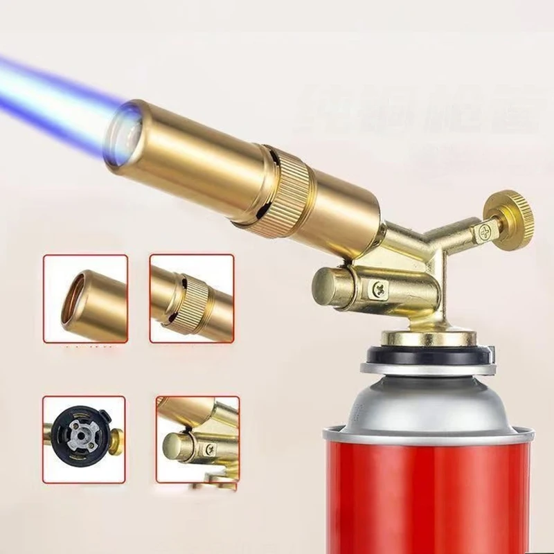 Portable Welding Gas Torch Flame Butane Burner Outdoor Camping BBQ Lighter Flamethrower gas torch welding torch butane torch gas burner 1Pcs Kitchen Supplies