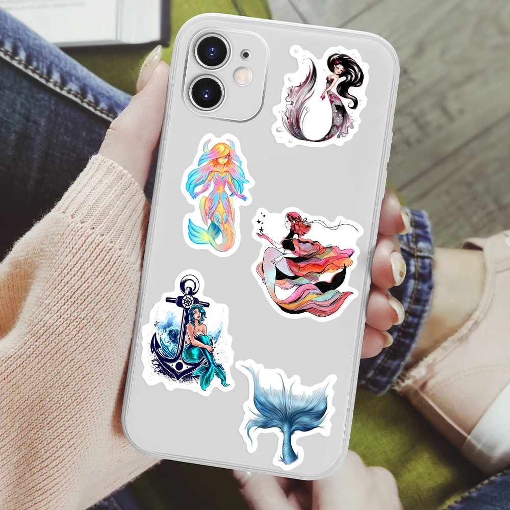 Cartoon Stickers Decorative Stickers Animal Stickers Cartoon Sticker Kawaii Cute Mermaid Stickers Cartoon Cool Girl Decals Childs Toys for Laptop Phone Suitcase Notebook Skateboard Waterproof PVC