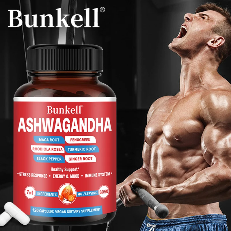 Ashwagandha Extract Capsules Helps with Muscle Growth Improves Endurance Relieves Stress and Mood Promotes Overall Health