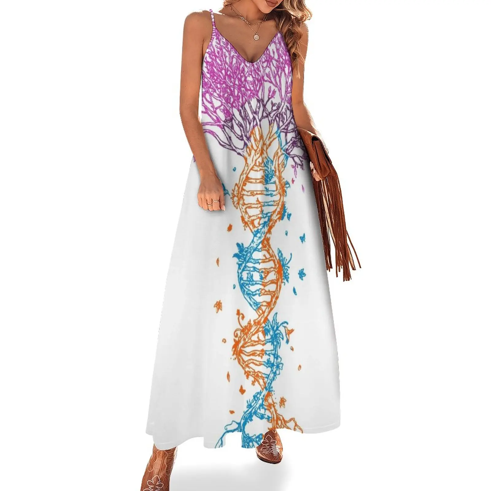 

Double Helix DNA Tree Sleeveless Dress dresses summer summer clothes loose women's dress prom dresses