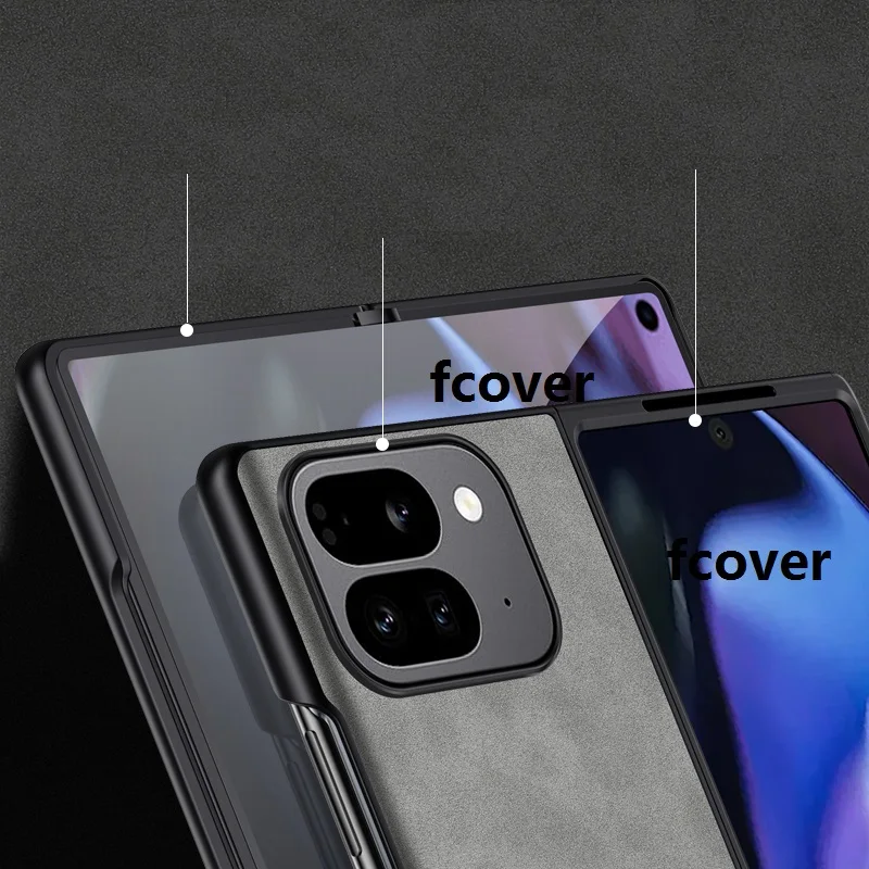 Matte Leather Back For Google Pixel 9 Pro Fold Case Slim Plastic Frame Protective Cover_voghion.com