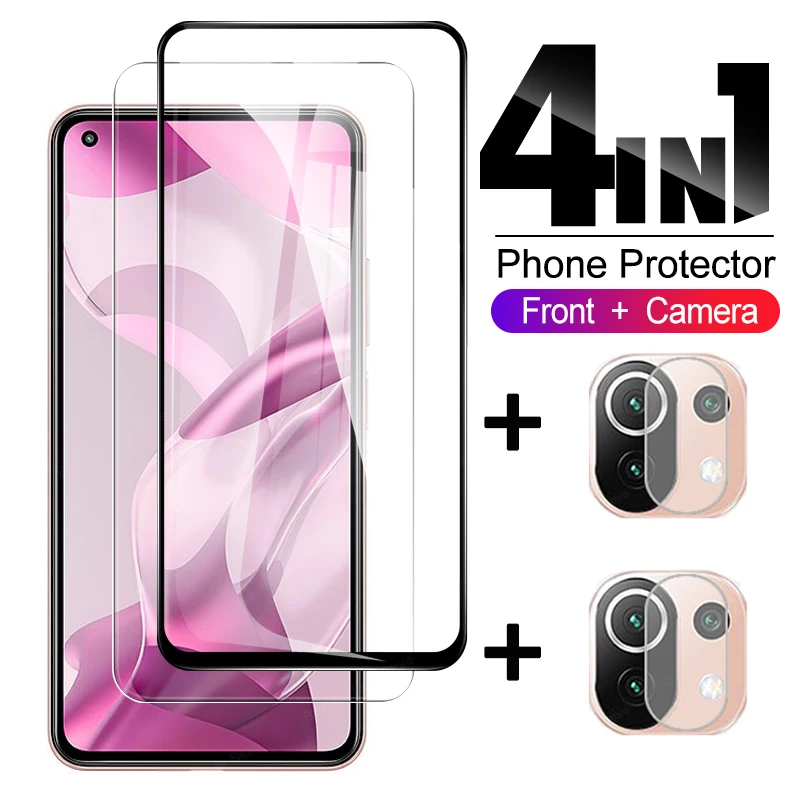 Vetro 4 In 1 Per Xiaomi 11 Lite 5G Ne Pellicola Protettiva Per Schermo Temperato Per Xiaomi Mi 11 Lite 5G Vetro Protettivo Leggero