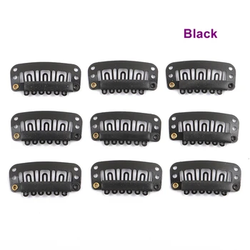 100 pezzi di clip per extension per capelli da 32 mm a 6 denti, clip a scatto in acciaio inossidabile rivestite in silicone con 6 colori diversi