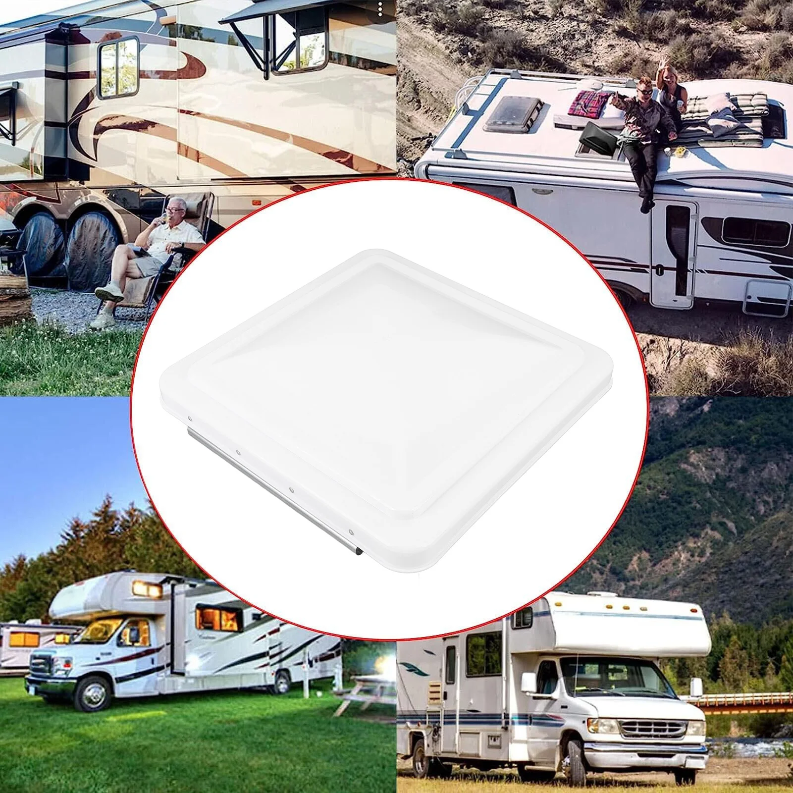 14in RV Roof Vent Cover RV Roof Vent Cover UV Resistant 14 Inch Replacement Vent Lid for Camping Vehicle Trailer Motorhome White