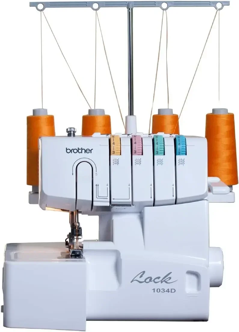 1034D, Heavy-Duty Metal Frame Overlock Machine, 1,300 Stitches Per Minute, Removeable Trim Trap, 3 Included Accessory Feet