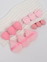 A 12 Piece Set of Versatile Makeup Sponges, Consisting of 3 Loose Powder Puffs, 3 Mini Cushion Powder Puffs, 3 Beauty Eggs, and 2