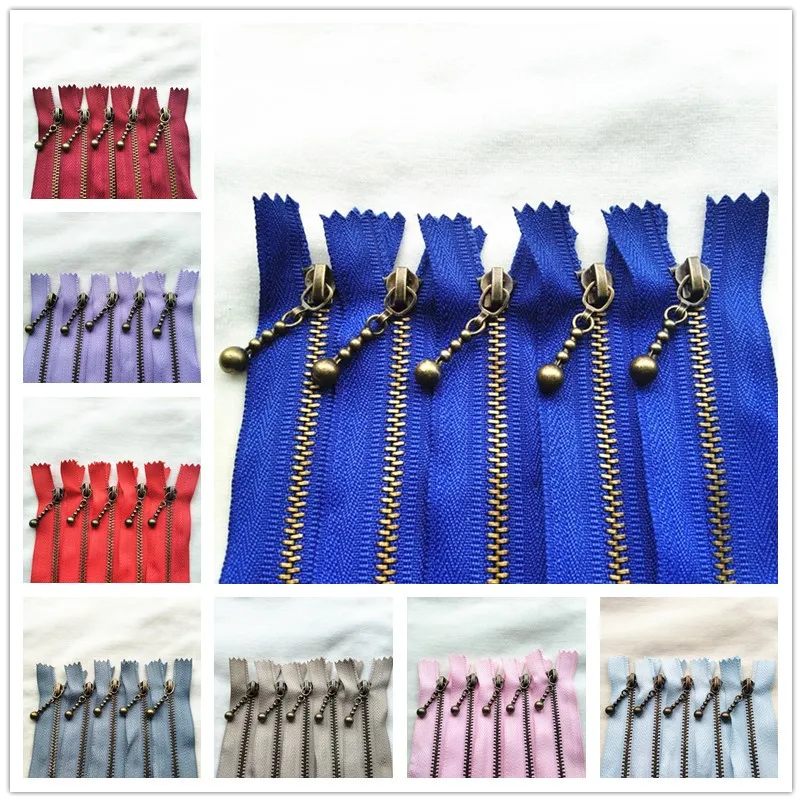 Classic Bronze Dropper High Quality Closed Tail Zipper 3# 20Cm-50Cm 2Pcs |