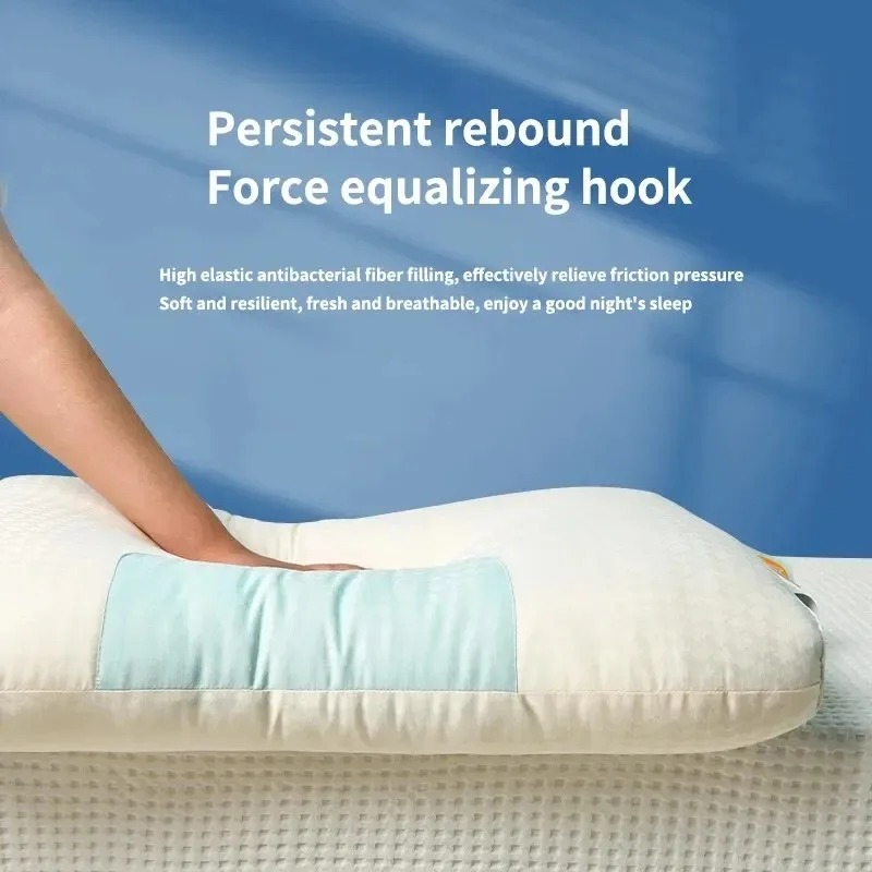 Two-tone Patchwork Sleeping Pillow Core Cervical Pillow Star Hotel Fiber Pillow Core Sleep Pillow 3