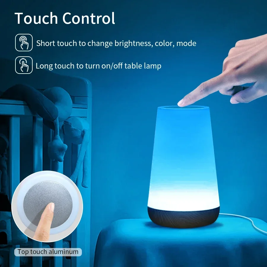 투야 와이파이 LED 스마트 무드등 디밍 터치 테이블 램프 RGB 테이블 침실등 음성 앱 제어 구글 홈 알렉사 스마트라이프