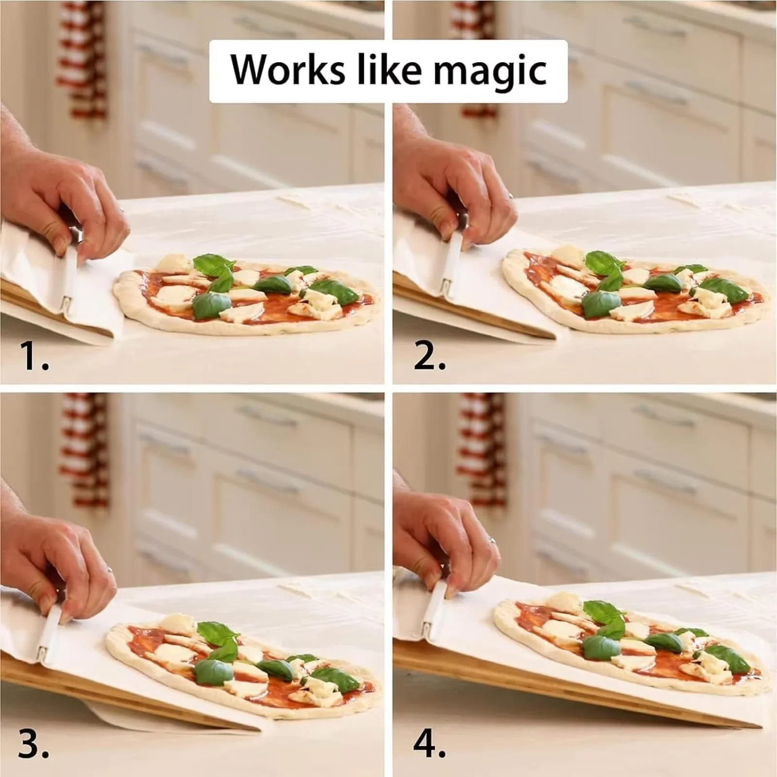 Sliding Pizza Peel 45x16.3cm Shovel Foldable Wooden Handle Transfer Tray Pizza Spatula Bread Baking Tools Kitchen Aaccessories