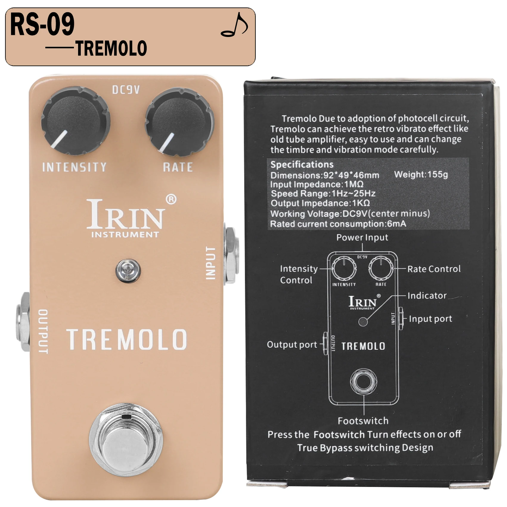 Enhanced Electric Guitar Effects Pedal: Versatile Fuzz, Overdrive, Distortion, Flanger, Ensemble & Tremolo Effects Accessory