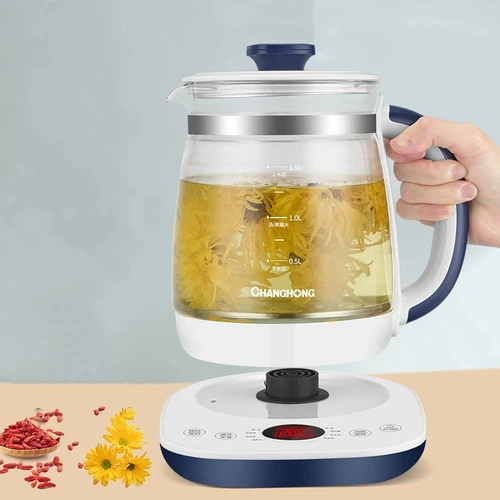 다기능 지능형 전기 주전자, 높은 붕규산염 유리 꽃 찻잔, 1.5L 스마트 건강 냄비, 차 메이커, 달이기 2