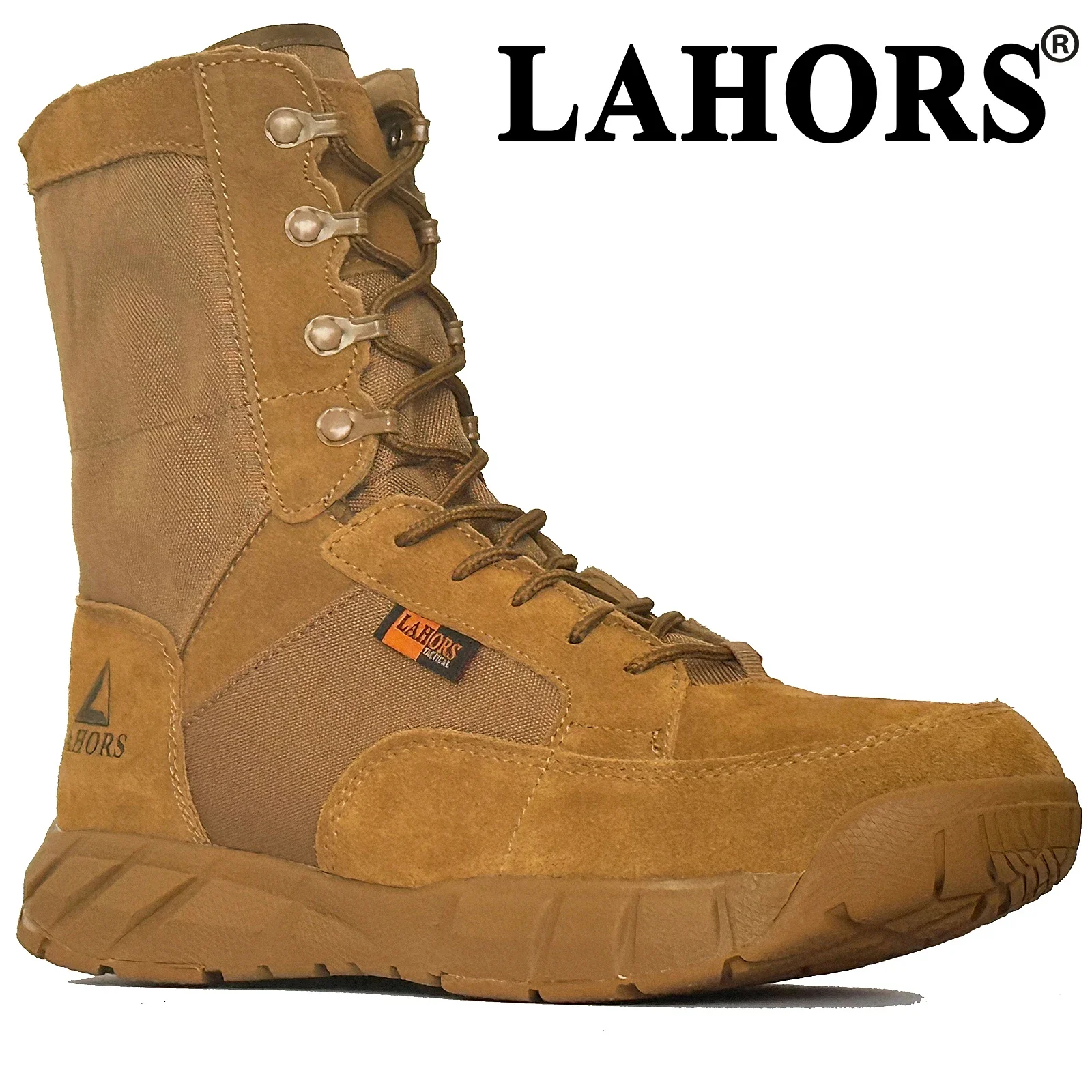LAHORS ® Botas tácticas ligeras originales para hombre con cremallera entrenamiento de combate con cordones zapatos transpirables impermeables para senderismo al aire libre