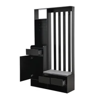 KOMHTOM Hallway wardrobe with padded storage bench