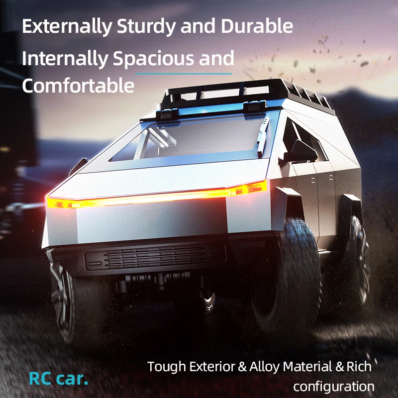 JJRC C8817 RC Car Alloy Cybertruck Car model Simulation Off-road Vehicle  Camping Equipment Pickup Truck Kids Toys Boy Gifts 4