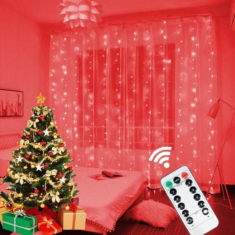 thumbnail image 1 of USB 6/3M Holiday Fairy Lights LED Curtain Lights Christmas Garland for 8 Modes Remote,Home Party Xmas Tree Christmas Decorations, 1 of 5