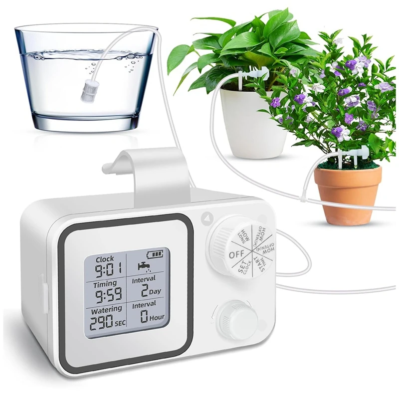 ABUI-Automatic Watering System With Adjustable Drippers Automatic Drip Irrigation Kit With Customize Schedule Water