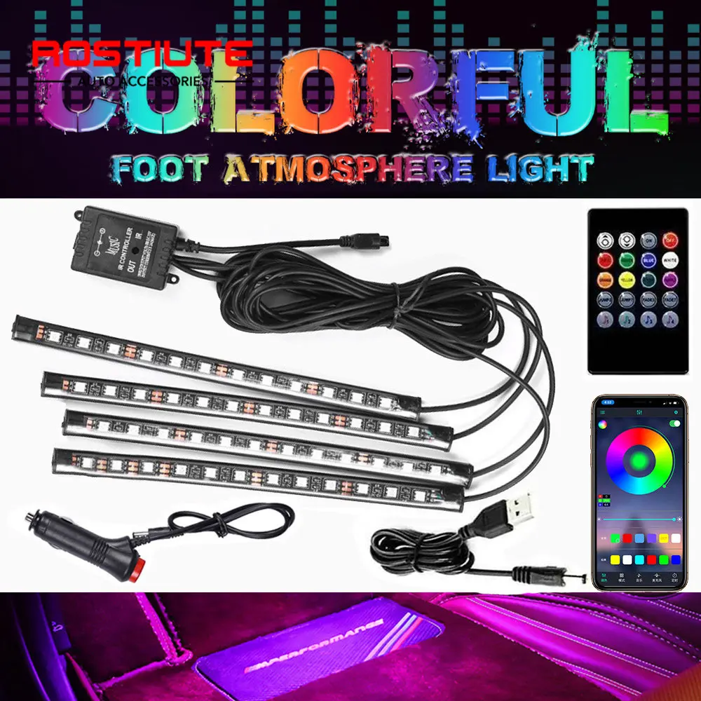 

RGB-светильник та светодиодная Автомобильная неоновая с сигаретой, USB