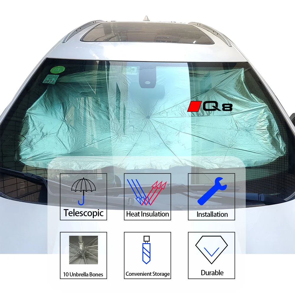 Car Windshield Parasol Sun Shade Protector Accessories Anti-UV For Audi A5 A7 A8 Q2 Q3 Q5 Q7 Q8 TT A3 8P 8V A4 B8 B6 A6 C6 C5 C7 car parasol car sun visor shade