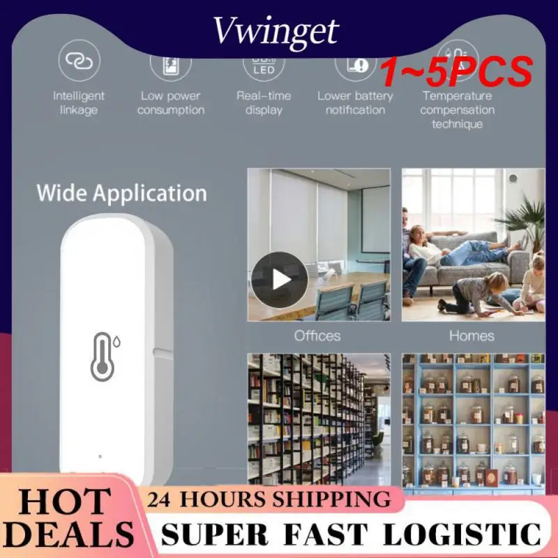 

1~5PCS Tuya ZigBee/WiFi Temperature Humidity Sensor Home Connected Thermometer Compatible With Smart Life Alexa Assistant
