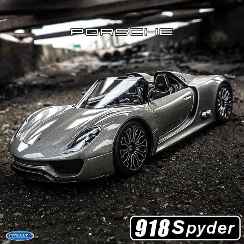 

WELLY 1:24 Porsche 918 Spyder Concept Alloy Car Diecasts & Toy Vehicles Car Model Miniature Scale Model Car Toys For Children