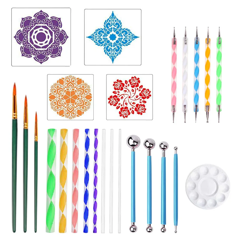 Mandala Dotting Tools Multi-Styles Nail Tools Painting Stencils