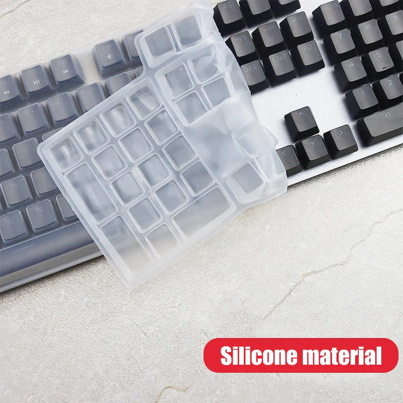 Enhanced Transparent Waterproof Silicone Keyboard Cover - Clear/Black/Pink