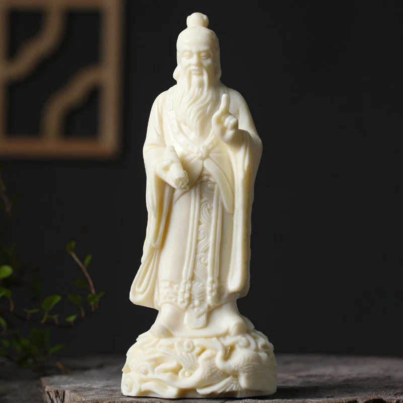 

White Confucius Figure Statue Resin sculpture Crafts Home living room, room, Teacher's Study Decoration Souvenirs