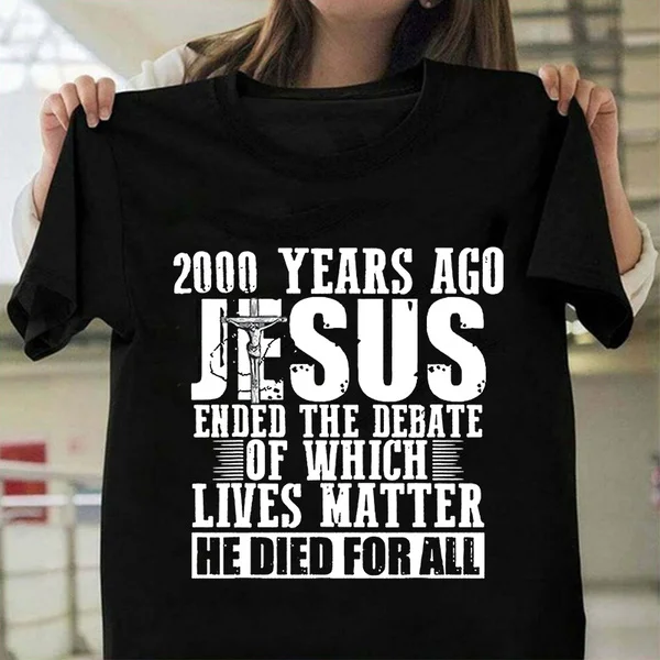 "2000 Anni Fa Gesù Ha Terminato Il Discussione..." Christian Believe T-Shirt Jesus Christian Gold T Shirt Uomo E Donna Casual Plus Size