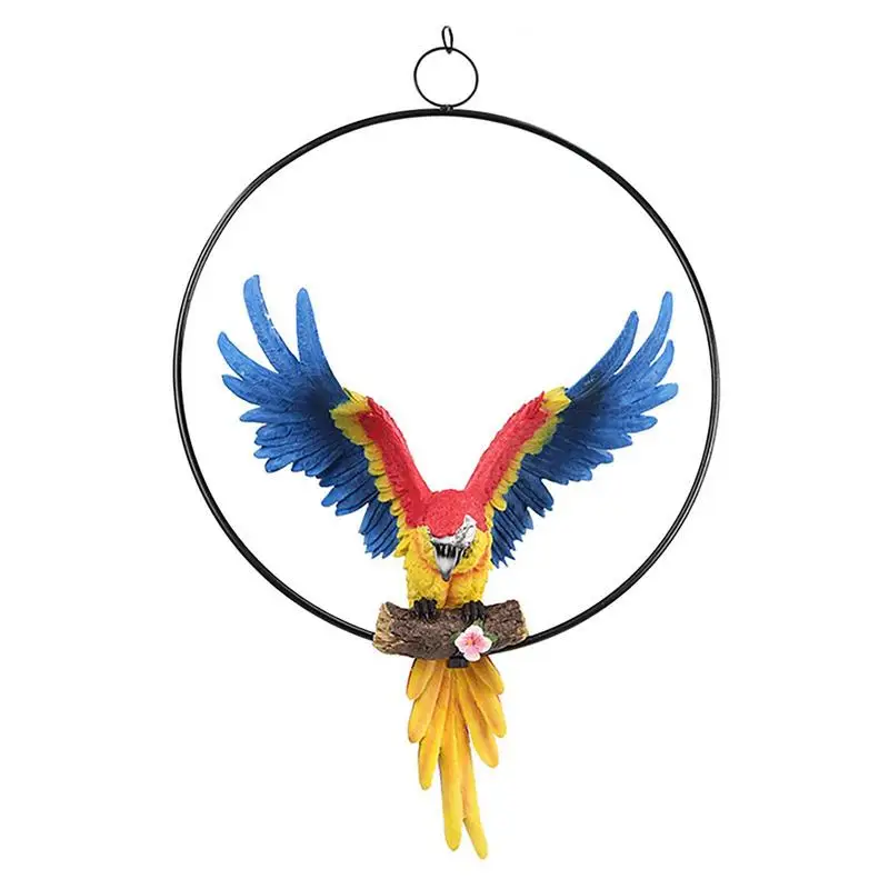 

Parrot Decorations For Patio Macaw Parrot Perching On Tree Branch Decorative Tropical Bird Sculpture Ornaments For Wall Patio