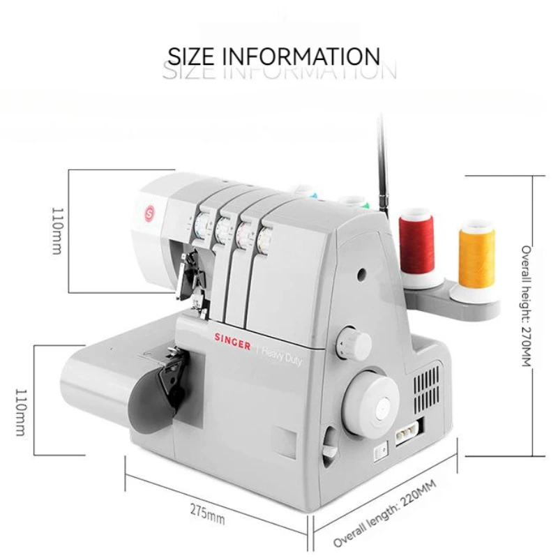 14HD854 Household Overlock Sewing Machine 2/3/4 Thread Overlock Sewing Machine 220V with Secret Seaming