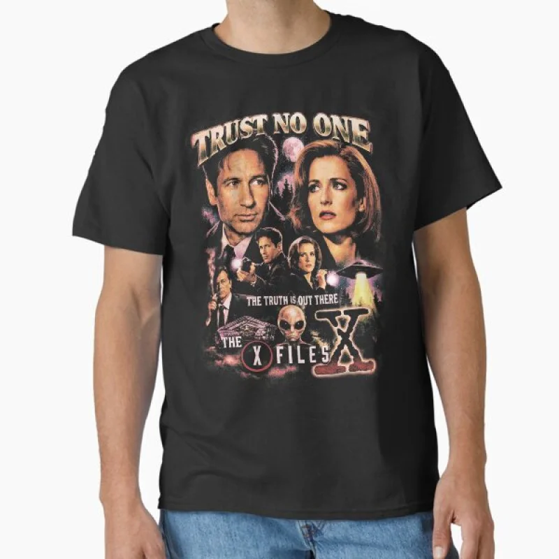 The Truth is Out There 0305 Vintage Sci-Fi-TV-Serie The X Files Geschenk-T-Shirt Retro-Alien-Film Grafikkleidung Oberteile in allen Größen