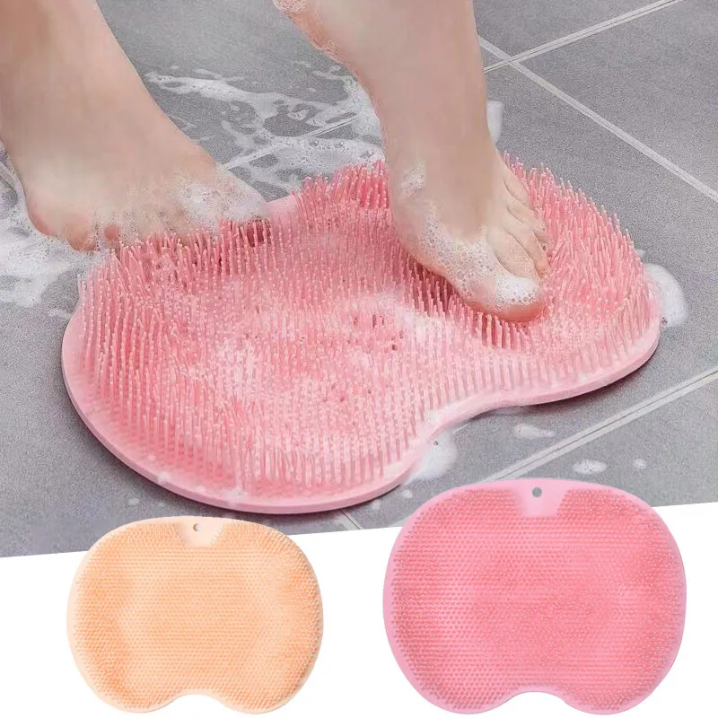 Non-slip Silicone Shower Foot And Back Scrubber Mat For Exfoliating Dead  Skin - Soft And Massaging Bathroom Accessory Bathroom Accessories - Temu