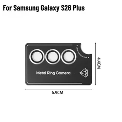 Premium Camera Lens Protector for Enhanced Durability - Tempered Glass with Anti - Scratch Metal Ring Cap (Silver - S26 Plus)
