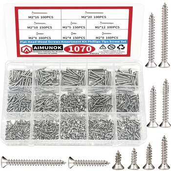 1070pcs Self Tapping Screw Assortment Kit