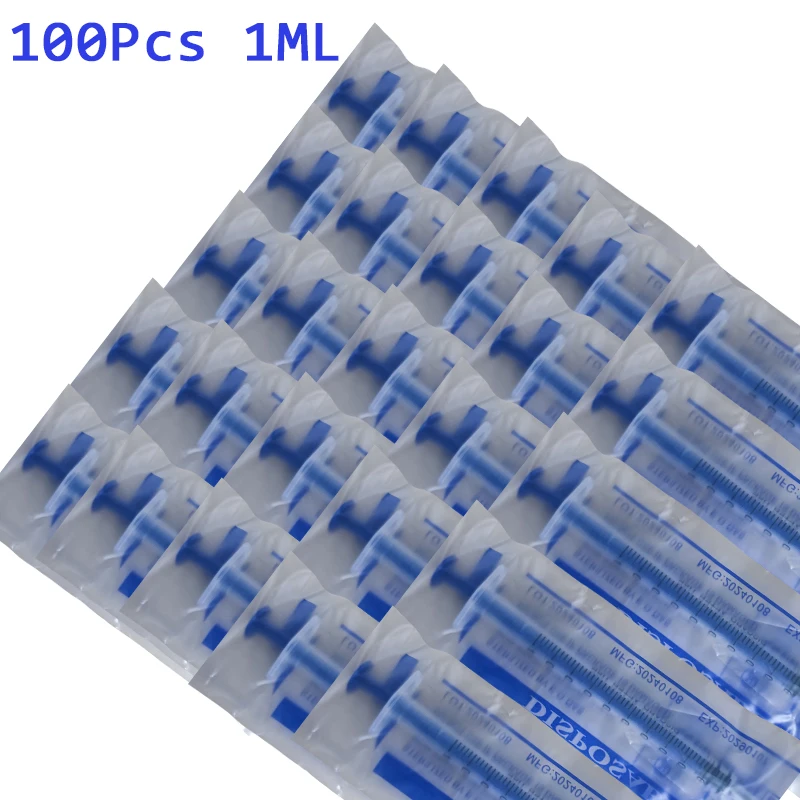 5-100Pcs 1ML Without Needle OPP Disposable Sampler Plastic Nutrient Syringe Hydroponic Cat Pet Feeding Sterile Feeder Syringes 5